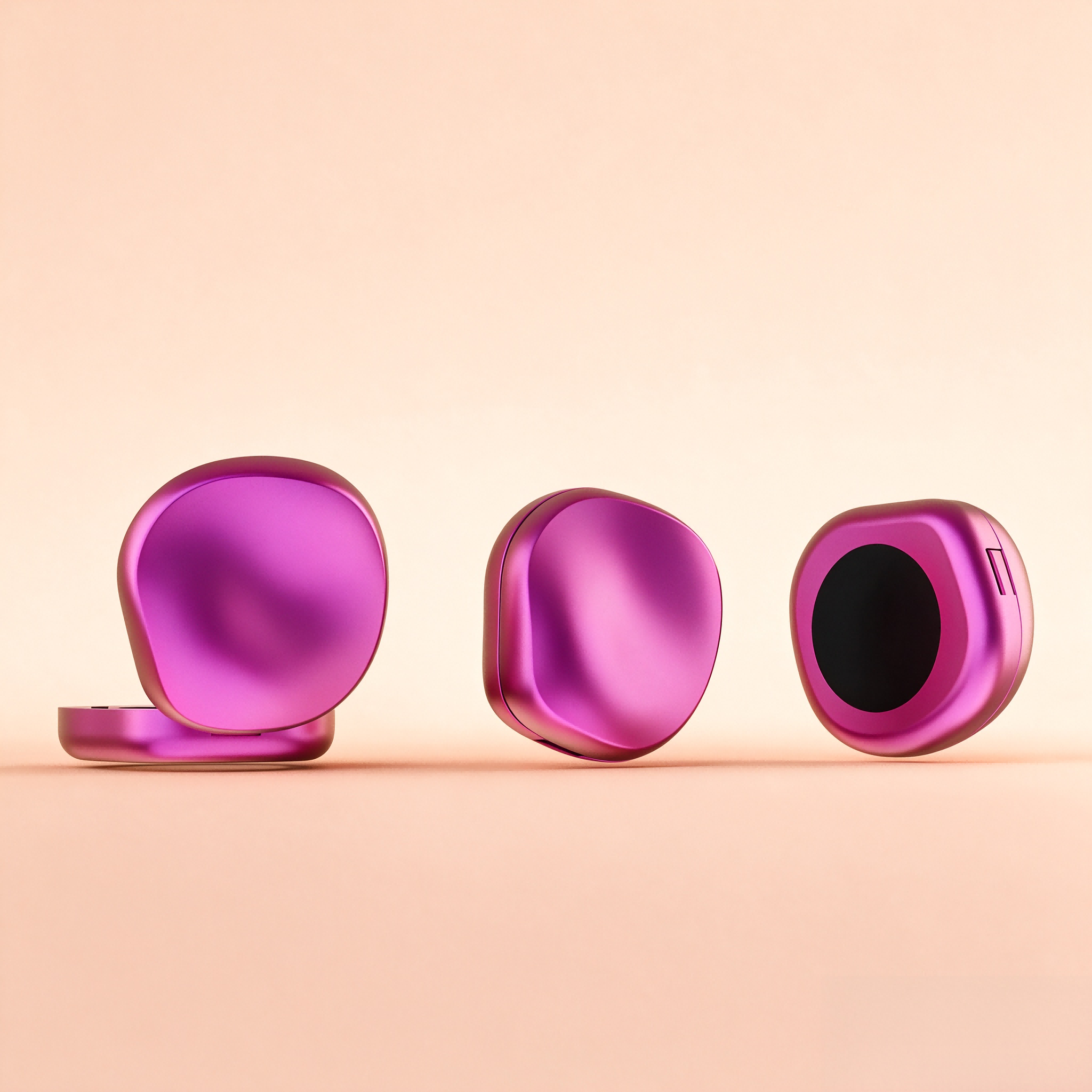 Irregular concave curved air cushion case with built-in makeup mirror, detachable replaceable inner tray design, reusable empty cosmetic cushion packaging